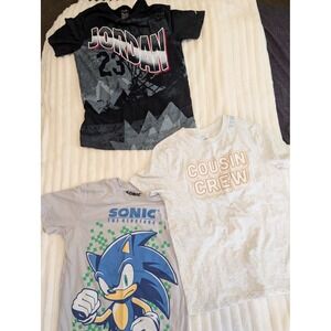 Boys Graphic T-Shirt Bundle Jordan Sonic The Hedgehog Carters Cousin Crew Size L